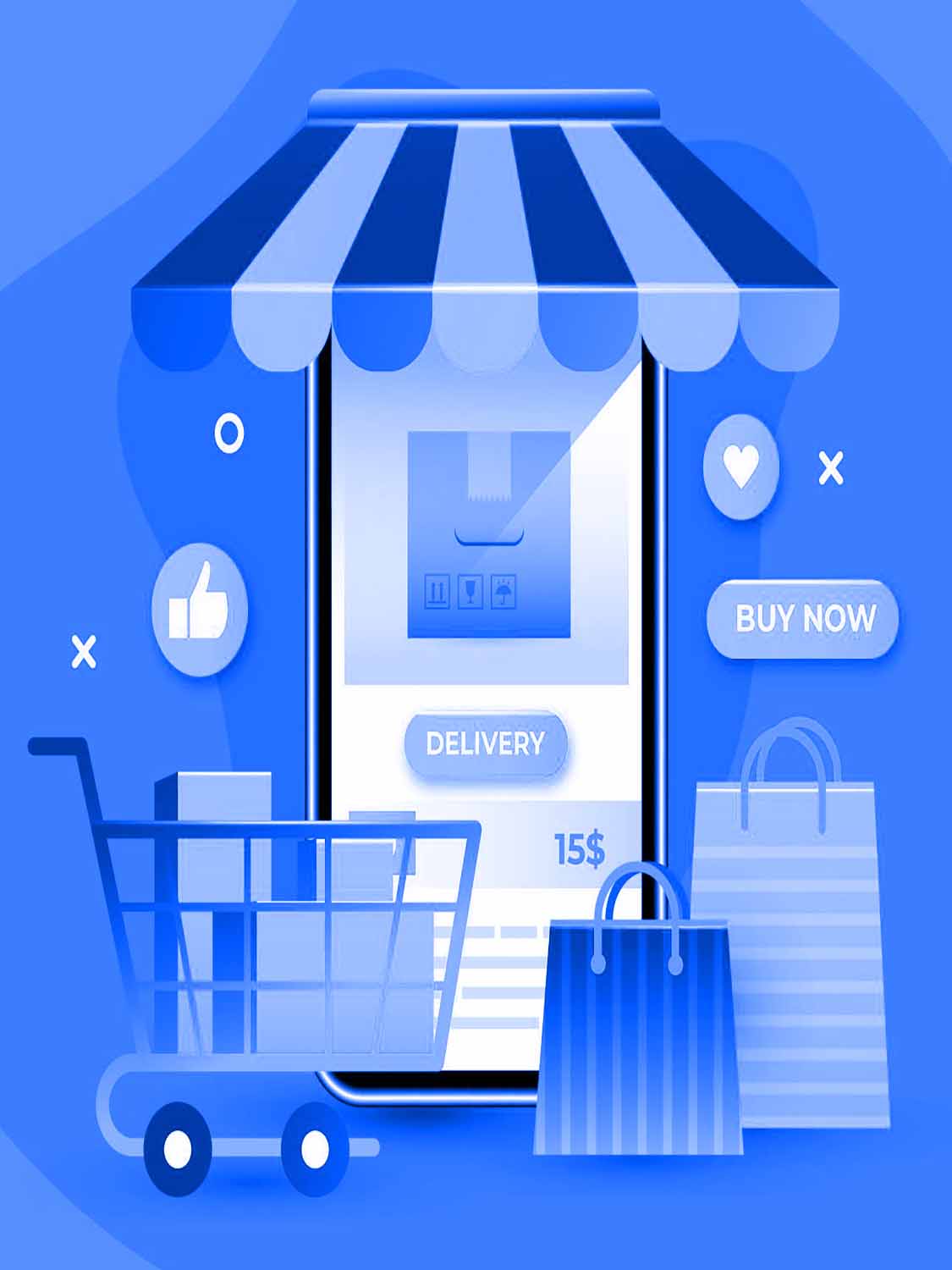 3d illustration of a digital online shop